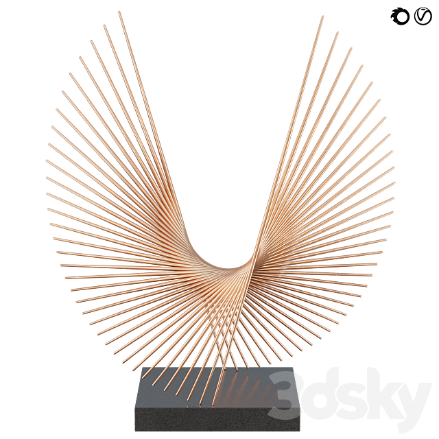 Bronze and Stainless Steel sculpture 3 3ds Max - thumbnail 3