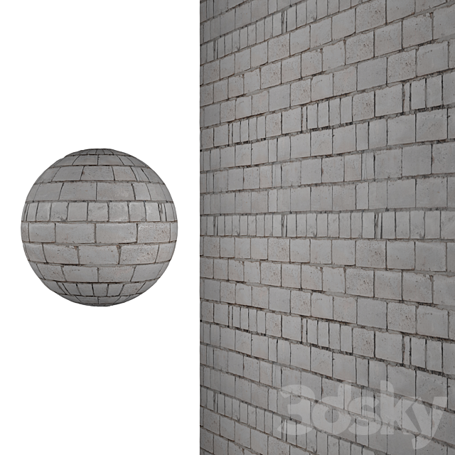 Ash block masonry Material 3ds Max - thumbnail 2
