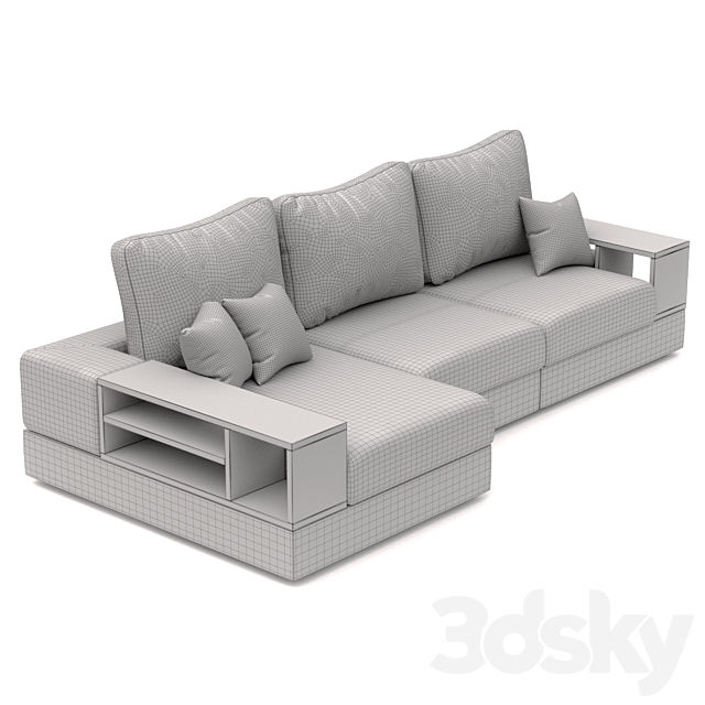Corner sofa Boss XL 3ds Max - thumbnail 3