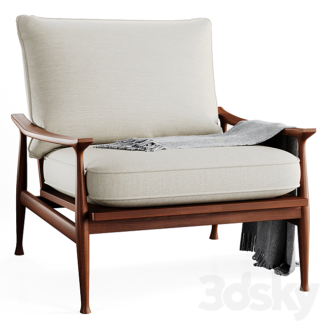 Natural Teak Outdoor Lounge Chair | Eichholtz Manzo 3ds Max - thumbnail 2