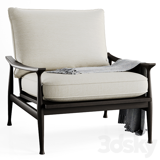 Natural Teak Outdoor Lounge Chair | Eichholtz Manzo 3ds Max - thumbnail 3