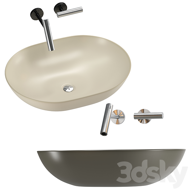 FALPER COUNTERTOP basins set 3ds Max - thumbnail 2