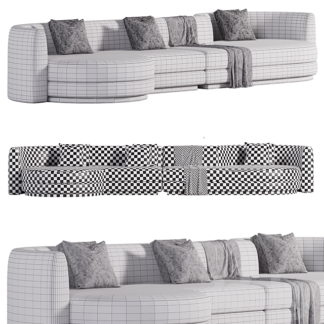 UBE sofa Christophe 3ds Max - thumbnail 3