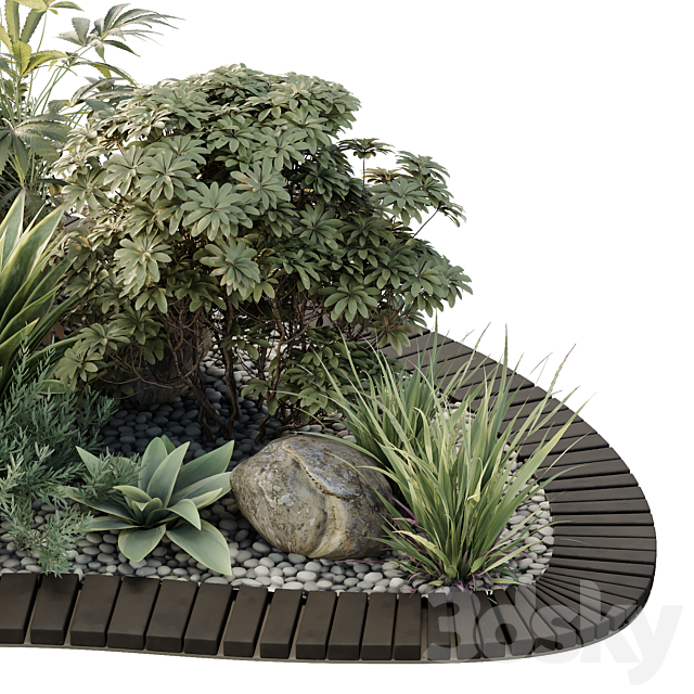HQ Tree and bush garden box outdoor VOL 08 3ds Max - thumbnail 3