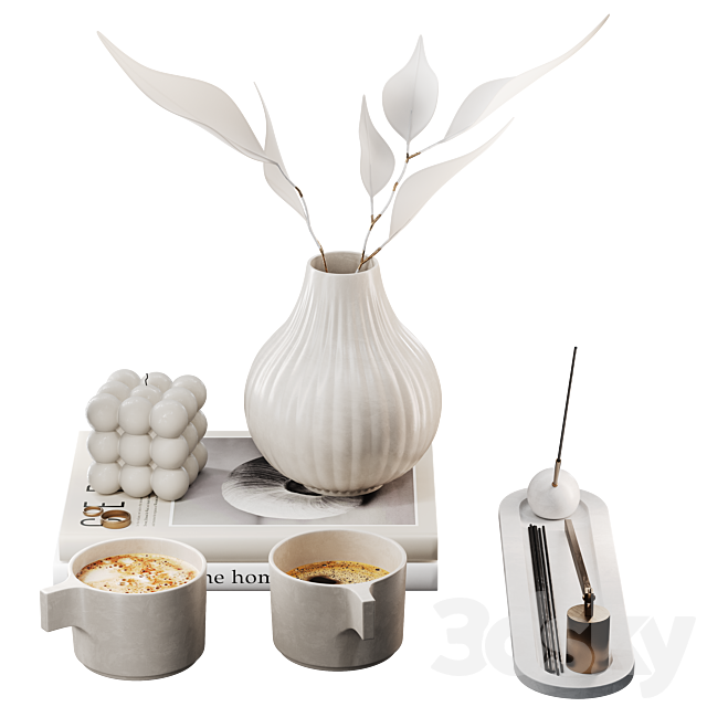 Decorative set for coffee table 06 3ds Max - thumbnail 3