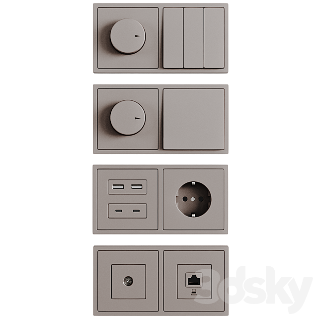 Sockets and switches _ Lezard Rain. 3ds Max - thumbnail 2