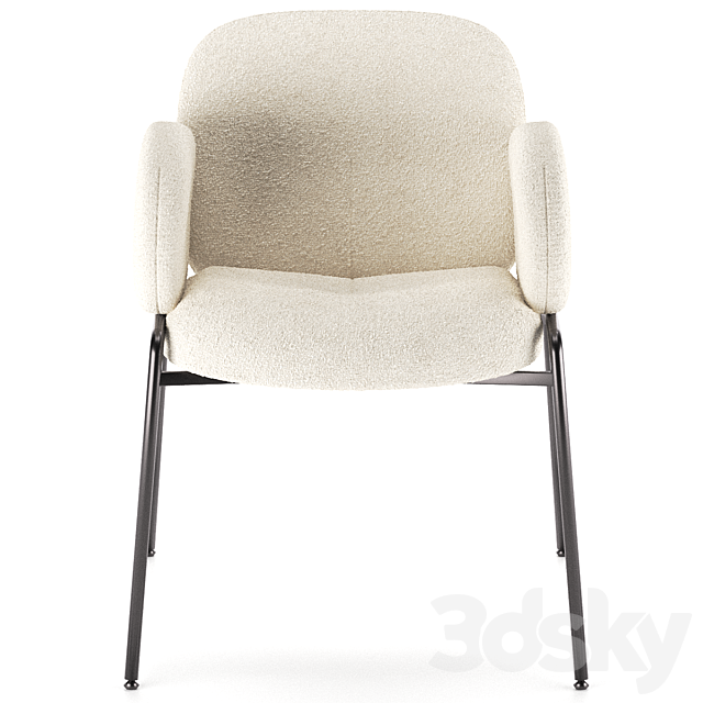 Chair with metal frame Kalipso white 3ds Max - thumbnail 2