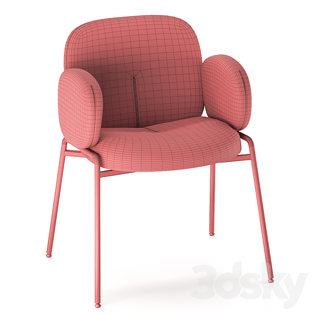 Chair with metal frame Kalipso white 3ds Max - thumbnail 3