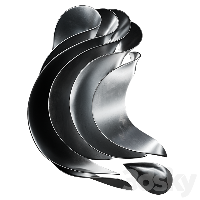 Wall sculpture Abstract Wave Vasso Fragkou 05 3ds Max - thumbnail 2