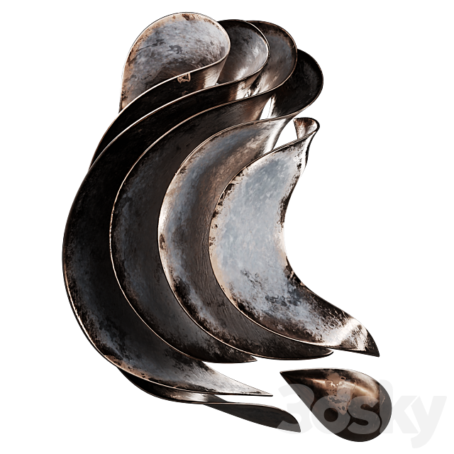 Wall sculpture Abstract Wave Vasso Fragkou 05 3ds Max - thumbnail 3