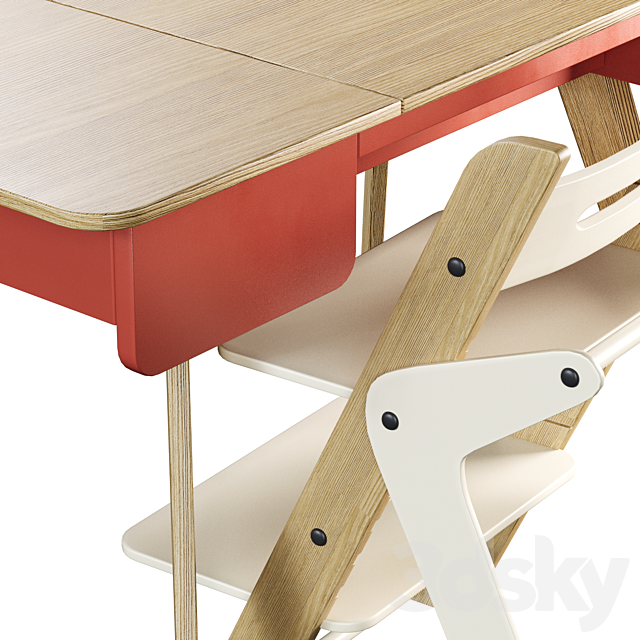 Desk and growing chair Moonk Magnus 3ds Max - thumbnail 2