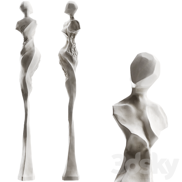 Sculpture Abstract human 02 3ds Max - thumbnail 2