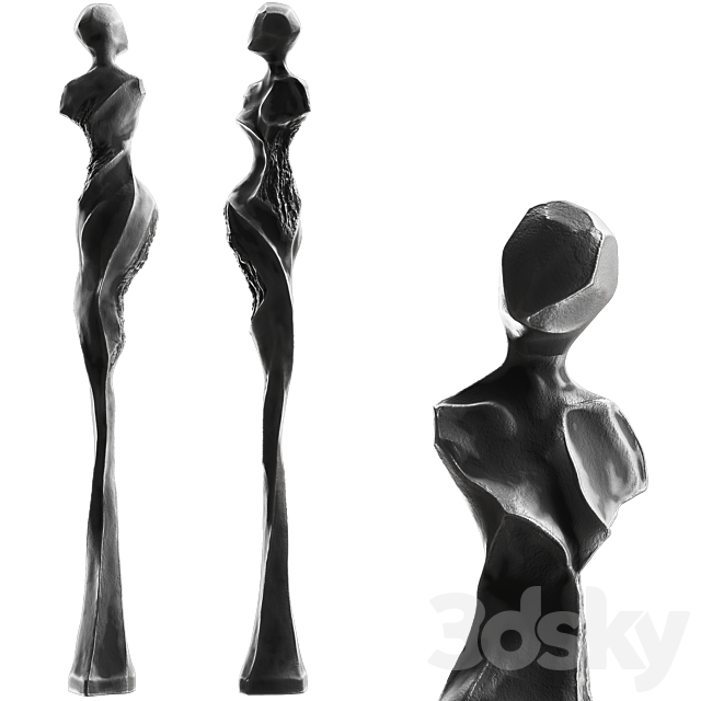 Sculpture Abstract human 02 3ds Max - thumbnail 3
