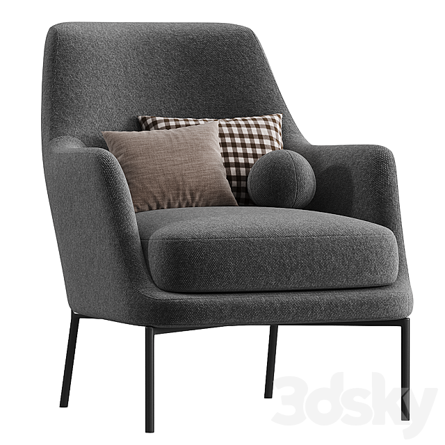 JOYCE Armchair By Flexform 3ds Max - thumbnail 2