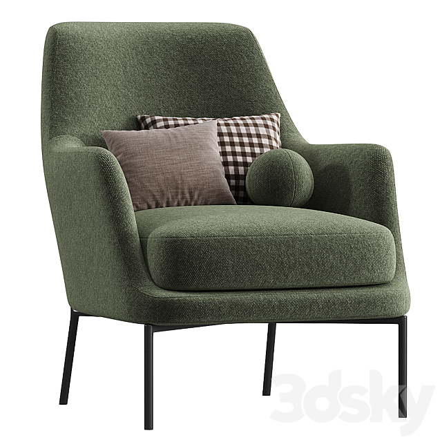 JOYCE Armchair By Flexform 3ds Max - thumbnail 3