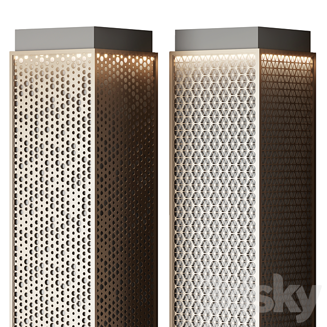 Metal columns with perforation No. 3 3ds Max - thumbnail 2