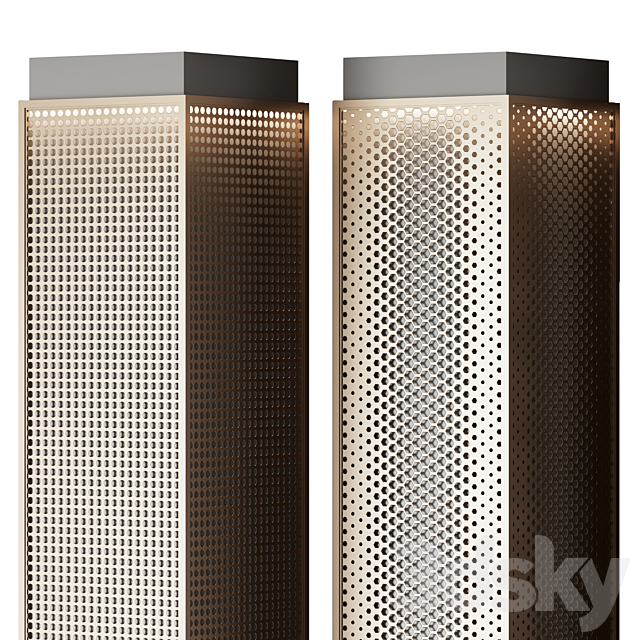 Metal columns with perforation No. 3 3ds Max - thumbnail 3