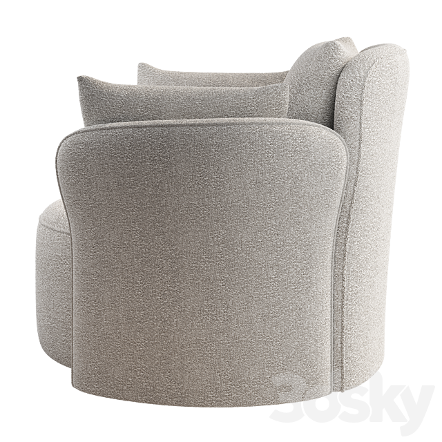 Armchair Dantone home Lulu L 3ds Max - thumbnail 2
