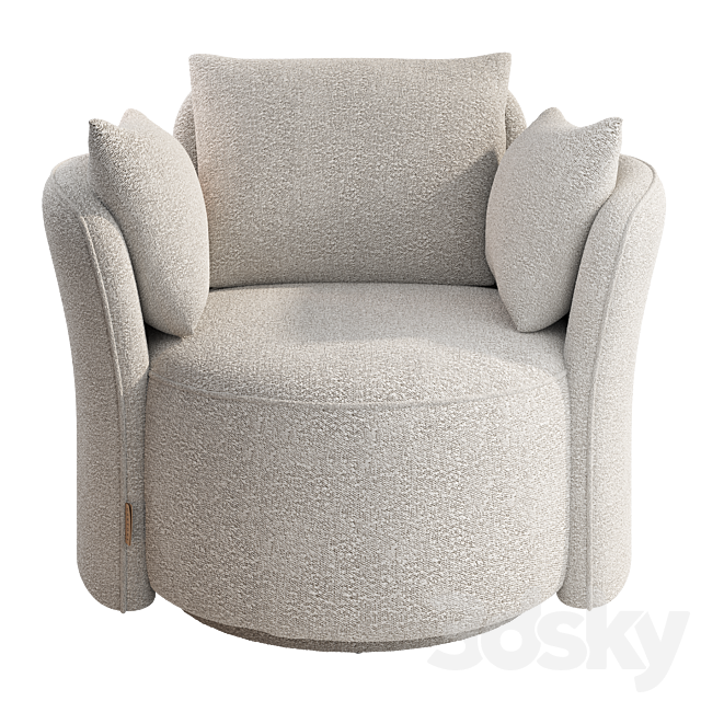 Armchair Dantone home Lulu L 3ds Max - thumbnail 3
