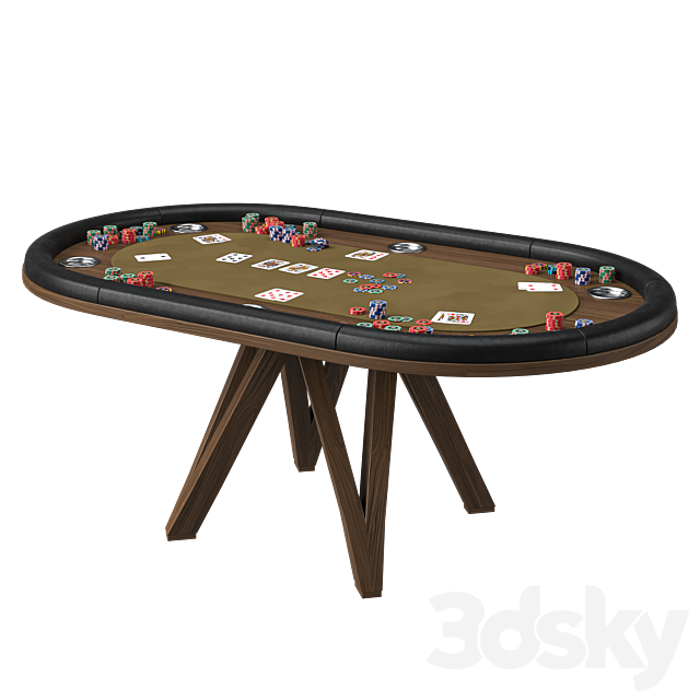 Veranda 72″ Texas Hold’em Poker Table 3ds Max - thumbnail 2