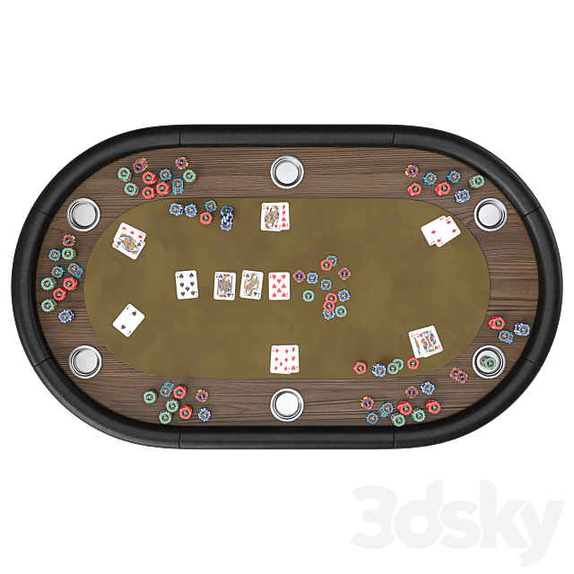 Veranda 72″ Texas Hold’em Poker Table 3ds Max - thumbnail 3