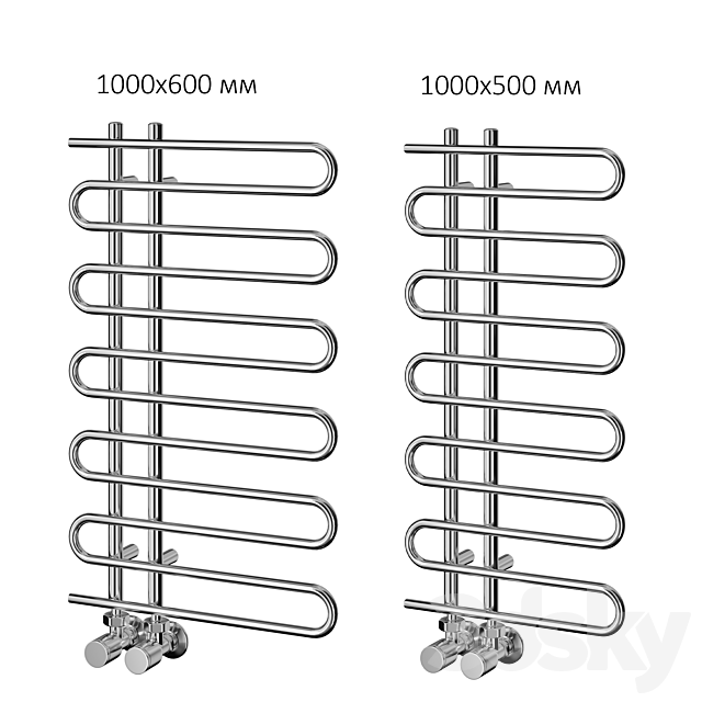 Vogue Concertina heated towel rail 3ds Max - thumbnail 3