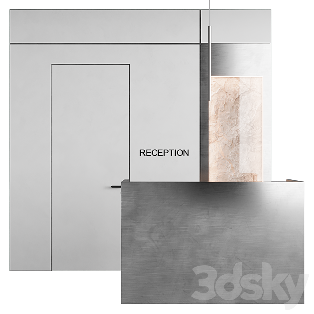 Metal Reception with decor 3ds Max - thumbnail 2