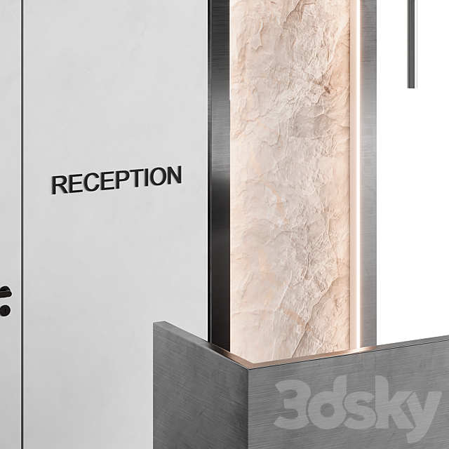 Metal Reception with decor 3ds Max - thumbnail 3