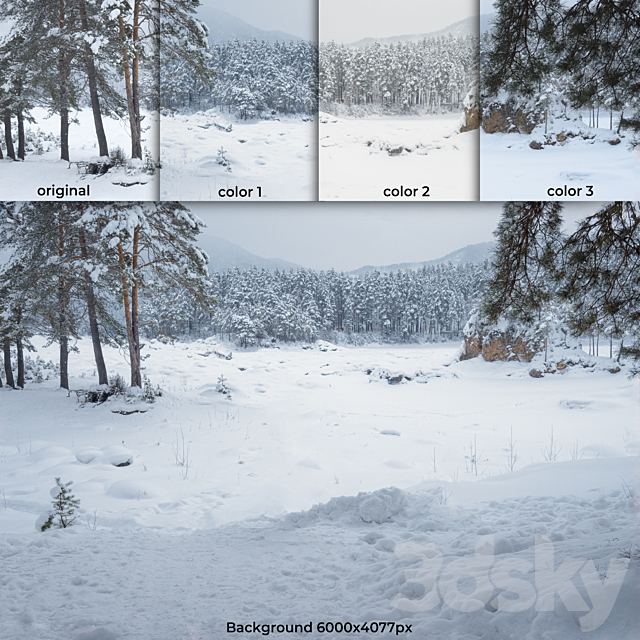 Altai Manzherok winter background for windows 6k 3ds Max - thumbnail 2