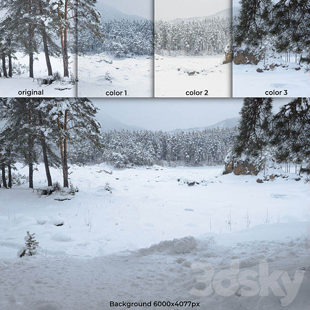 Altai Manzherok winter background for windows 6k 3ds Max - thumbnail 3