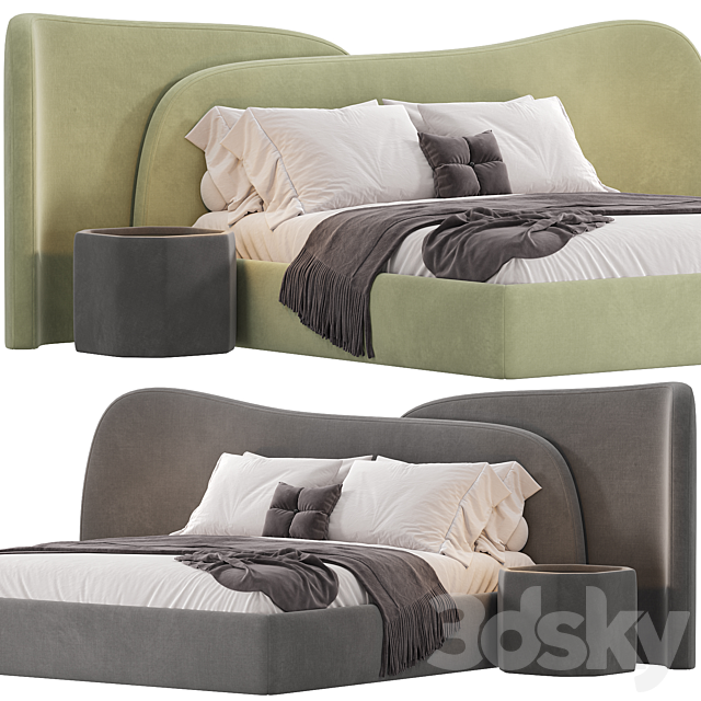 Gaspra Modern bed 3ds Max - thumbnail 3