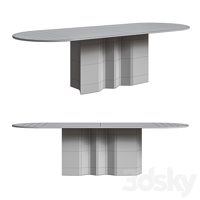 WAVES DINING TABLE 3ds Max - thumbnail 3