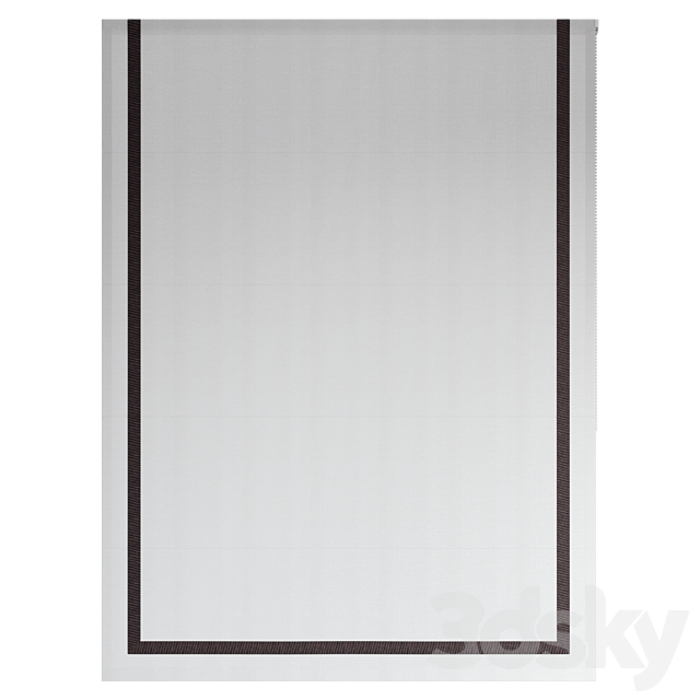 Roman Curtains 199 | Sheer Fabric | Roman Shades with Ribbon 3ds Max - thumbnail 3