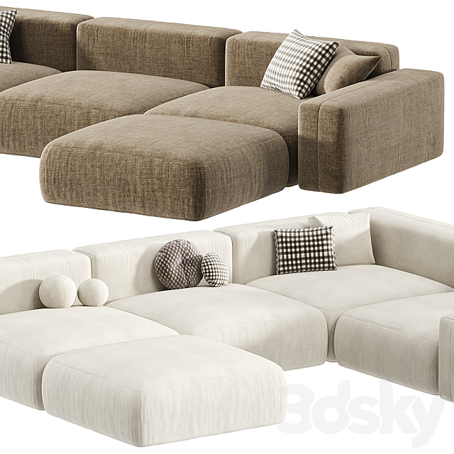 Modular sofa BON ONE 33 3ds Max - thumbnail 3