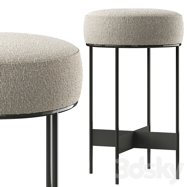 Meyer Dark Pewter Metal Counter Stool 3ds Max - thumbnail 2