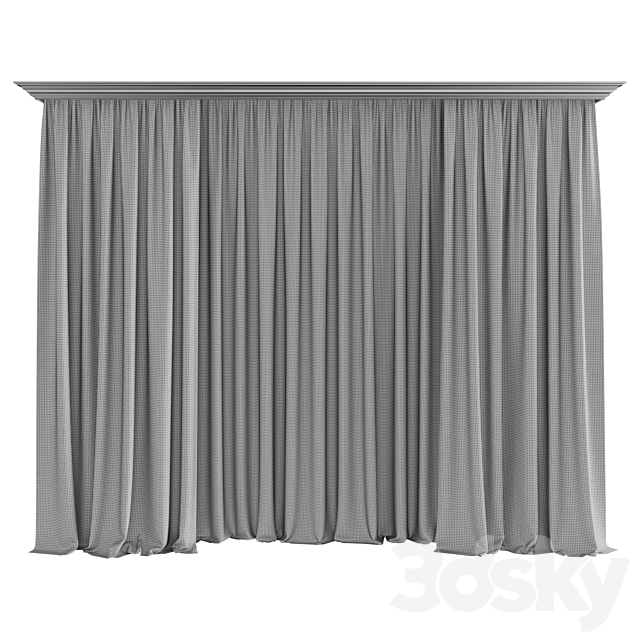 beige curtains 3ds Max - thumbnail 3