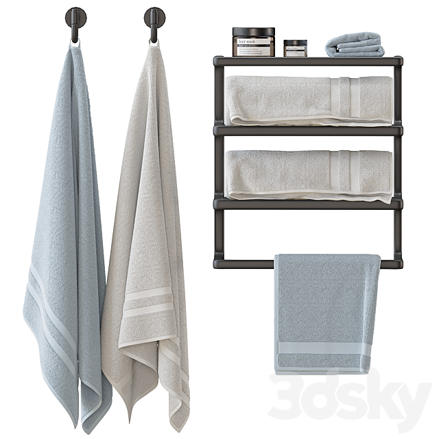 Towels set 2 3ds Max - thumbnail 2