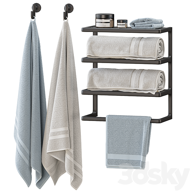 Towels set 2 3ds Max - thumbnail 3