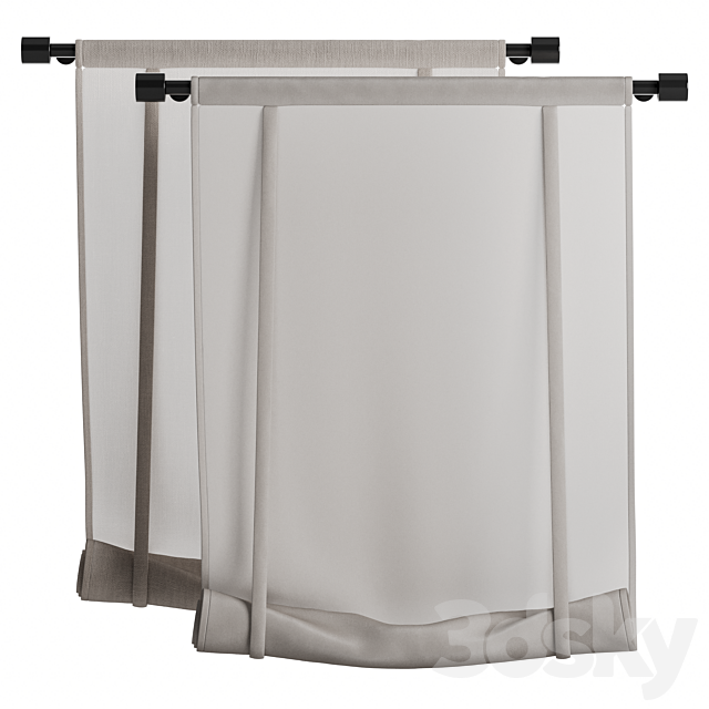 Decorative Roman blind 3ds Max - thumbnail 2
