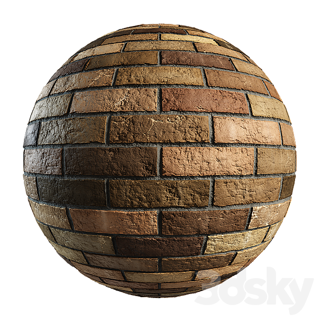 Hand Molded PBR 4k Bricks 3ds Max - thumbnail 2