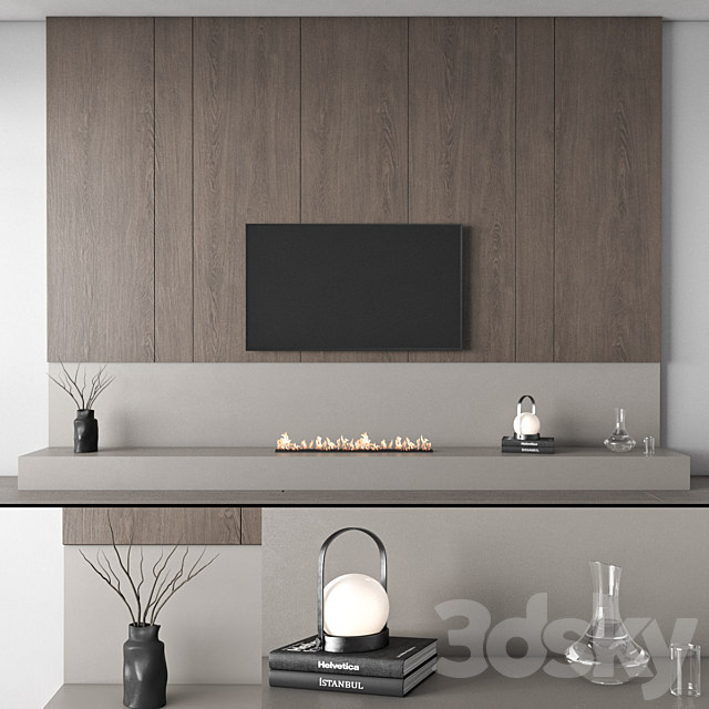 tv wall furniture composition 6 3ds Max - thumbnail 2