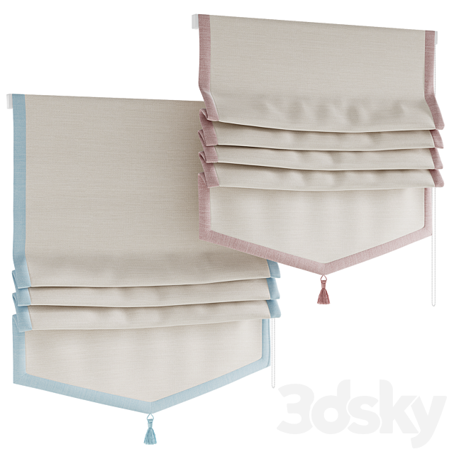 Roman blinds for the children room 3ds Max - thumbnail 2
