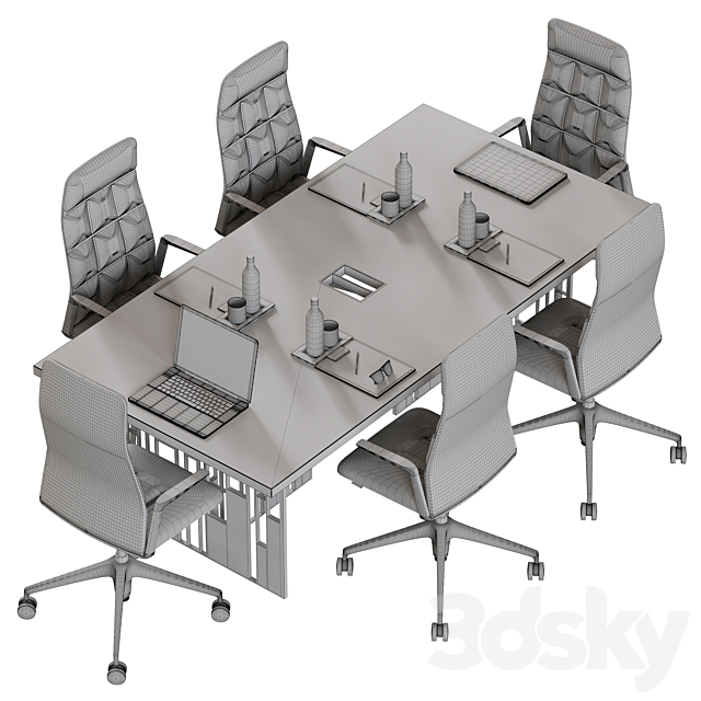 meeting table 3ds Max - thumbnail 3