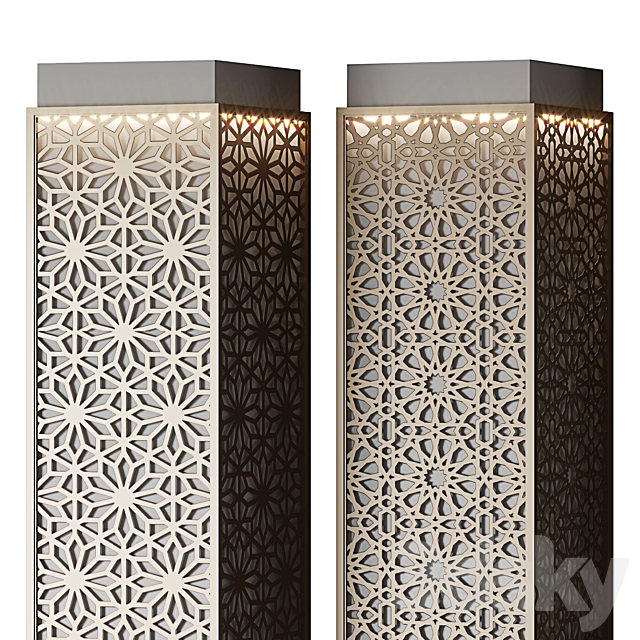 Metal columns with perforation No. 5 3ds Max - thumbnail 2