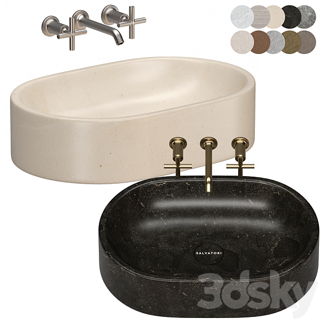 SALVATORI Balnea washbasins set 3ds Max - thumbnail 2