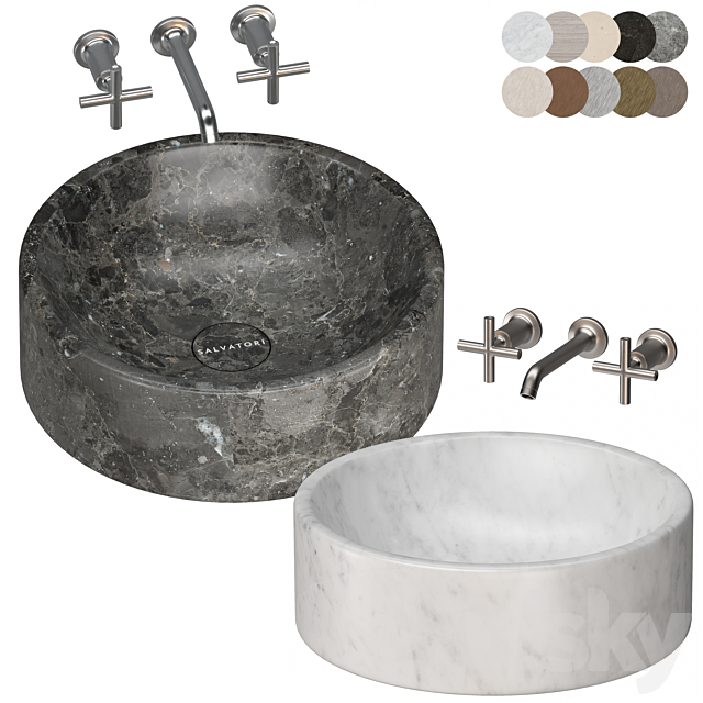 SALVATORI Balnea washbasins set 3ds Max - thumbnail 3
