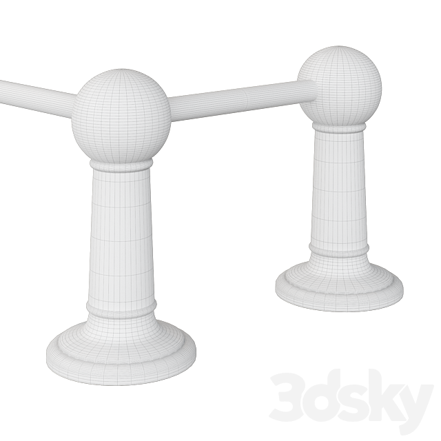 Traditional Tall Gallery Rail 3ds Max - thumbnail 3