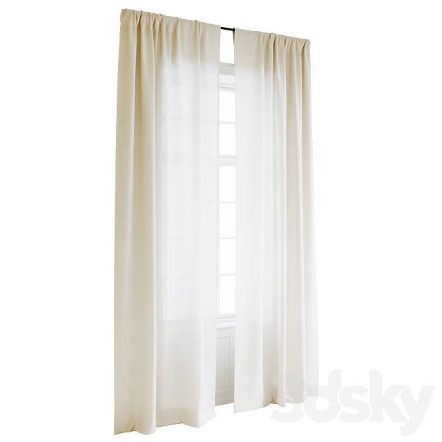 curtains Zara Home 3ds Max - thumbnail 2