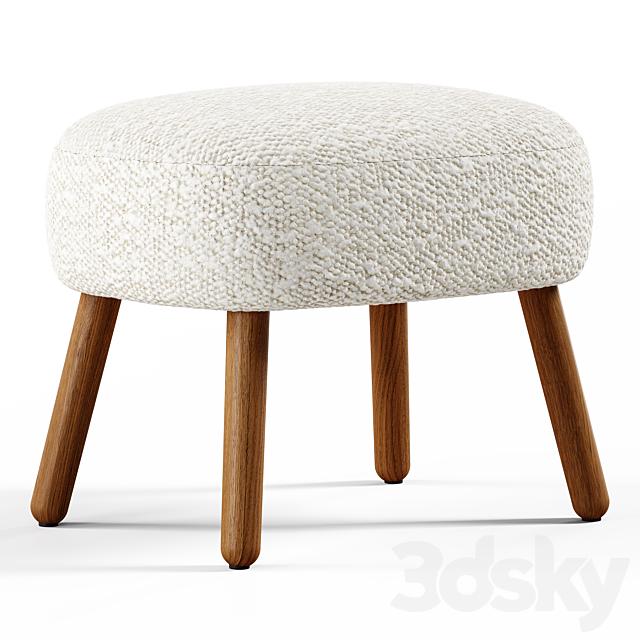 Zara Home - Terry footrest stool 3D Model - 3DSKY Decor Helper