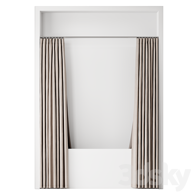 Double bath curtain on Sunerzha cornice 3ds Max - thumbnail 2
